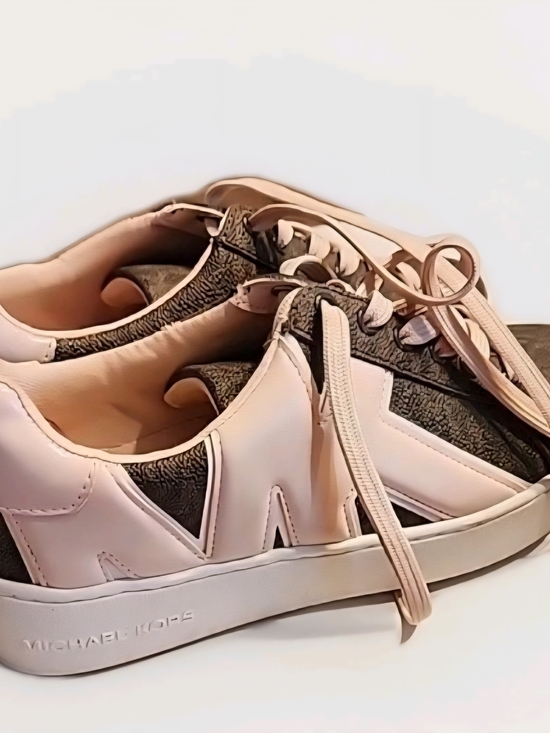 Michael Kors Shoes - Michael Kors Poppy MK SIG sneakers in a brown and blush pink colorway